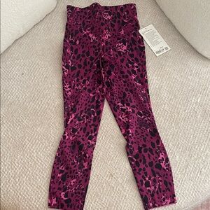 Lululemon Athletica Pink and Black Leopard Leggings